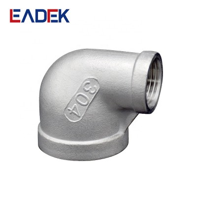 Female Thread Casting Connector Reducing Stainless Steel 90 Degree Gas Pipe Fitting Elbow