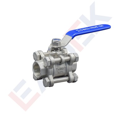 Stainless Steel 3 Piece Ball Valves Full Bore NPT Thread